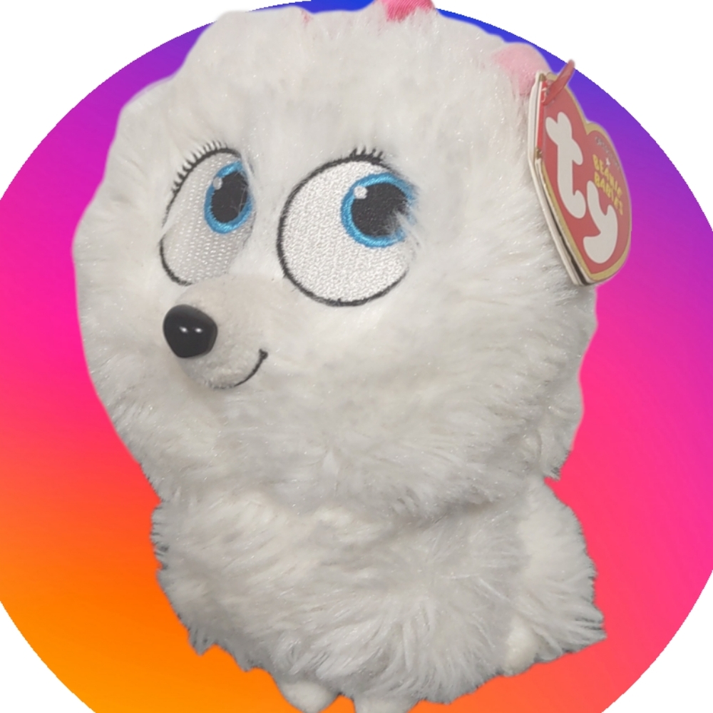 •TY GIDGET White Pomeranian Dog 6" Secret Life of Pets Plush